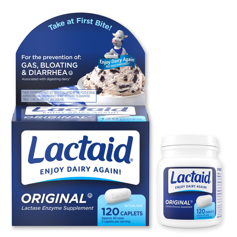 Lactaid Original Strength Lactose Intolerance Relief Caplets – 120 Ct